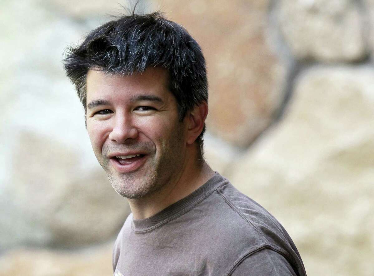 In this July 10, 2012 photo, Uber CEO and co-founder Travis Kalanick arrives at a conference in Sun Valley, Idaho. Kalanick said in a statement to The New York Times on Tuesday that he has accepted a request from investors to step aside. Kalanick says the move will allow the ride-sharing company to go back to building itself rather than become distracted by another fight.