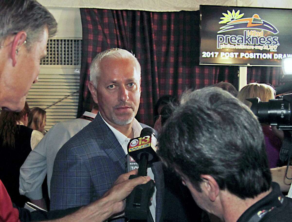 Always Dreaming trainer Todd Pletcher listens to questions following the post-position draw for Saturday’s Preakness Stakes on Wednesday.