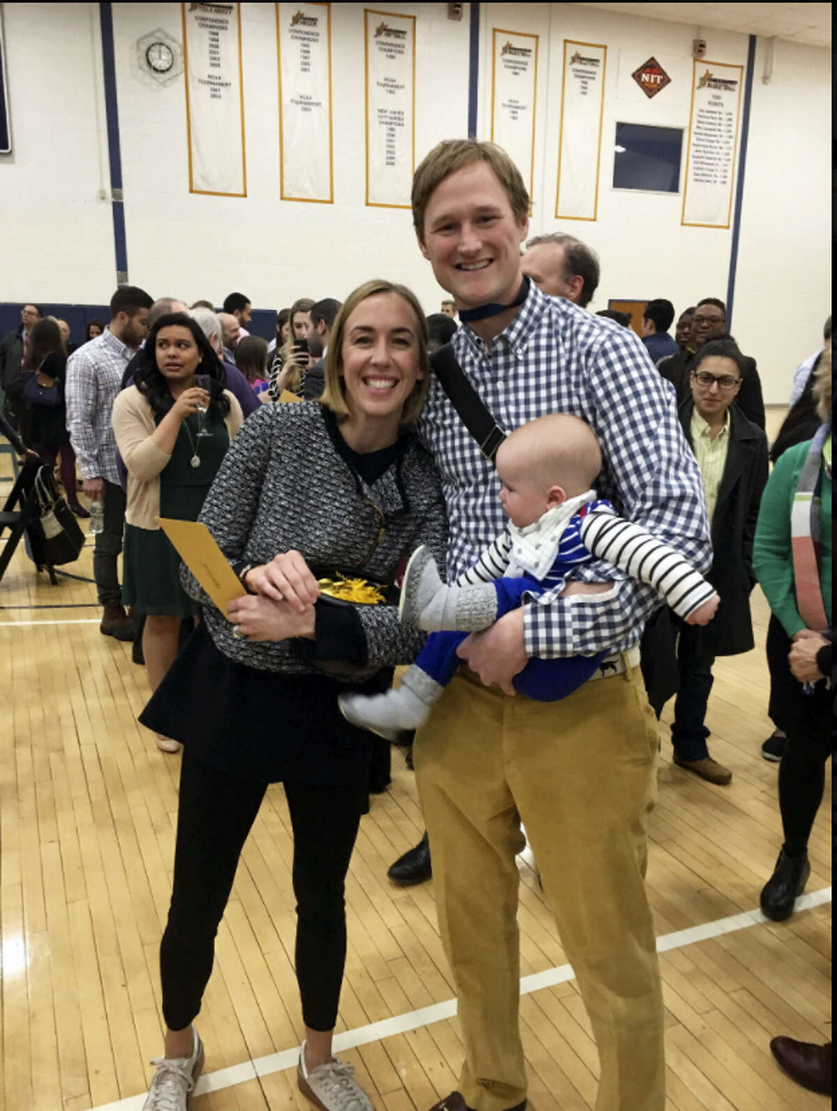Abigail Gurall, husband, Ford, and son, Jack, on Match Day, when graduating medical students found out what residency program and speciality they were matched to.