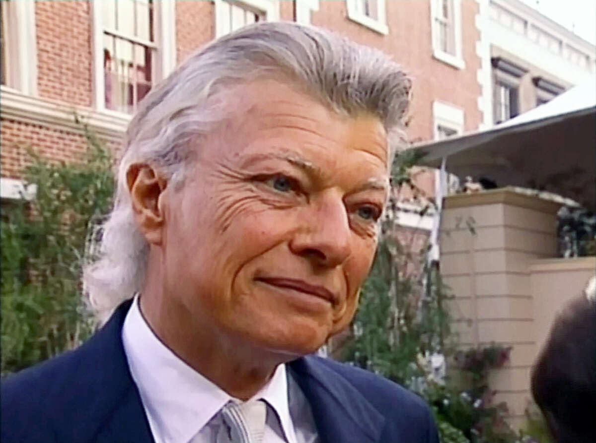 In this June 5, 1995, frame grab taken from video, Robert James Waller is interviewed at the ‘Bridges of Madison County’ premiere, in Los Angeles. Waller, whose best-selling, bittersweet 1992 romance novel was turned into a movie starring Meryl Streep and Clint Eastwood and later into a soaring Broadway musical, died early Friday, March 10, 2017, in Texas, according to a longtime friend. He was 77.