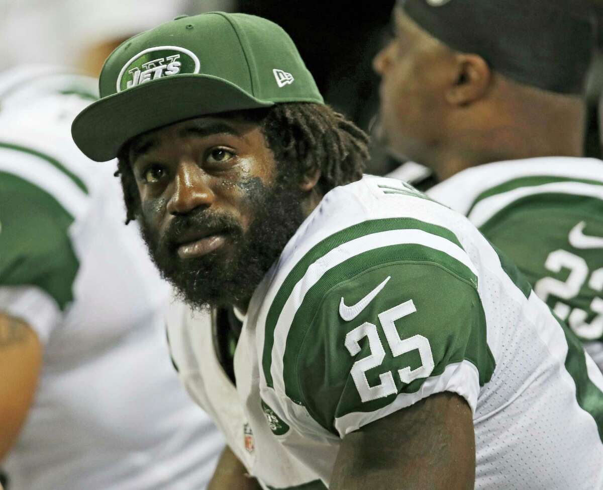 In this Nov. 18, 2012 photo, New York Jets running back Joe McKnight watches from the bench during the fourth quarter of an NFL football game against the St. Louis Rams in St. Louis. Ronald Gasser, 55, of Terrytown, La., accused of killing former NFL running back Joe McKnight during a road rage dispute, was indicted on a charge of second-degree murder, Jefferson Parish District Attorney Paul Connick Jr. said in a news release on Feb. 2, 2017.