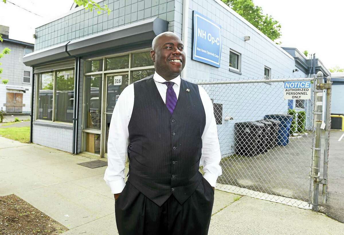 Earl L. R. Bloodworth, director of the Warren Kimbro Reentry Project for the City of New Haven, at the Opportunity Center on Dixwell Avenue in New Haven recently.