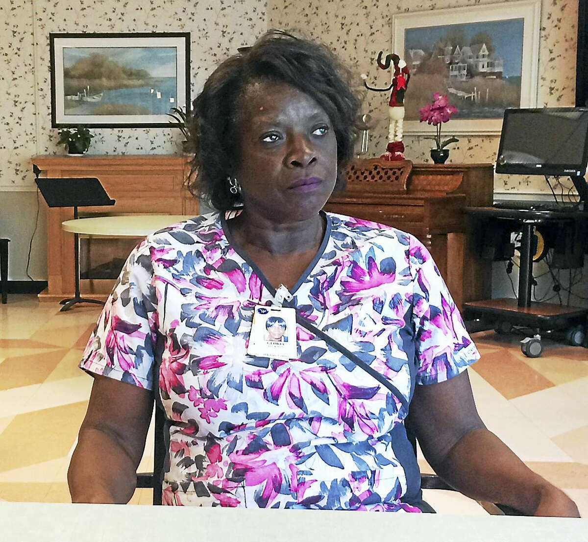Gloria Jackson at Whitney Center in Hamden in 2016. Jackson got a job there as a certified nursing assistant with help from Associates for Training and Development, a nonprofit with an office in New Haven.