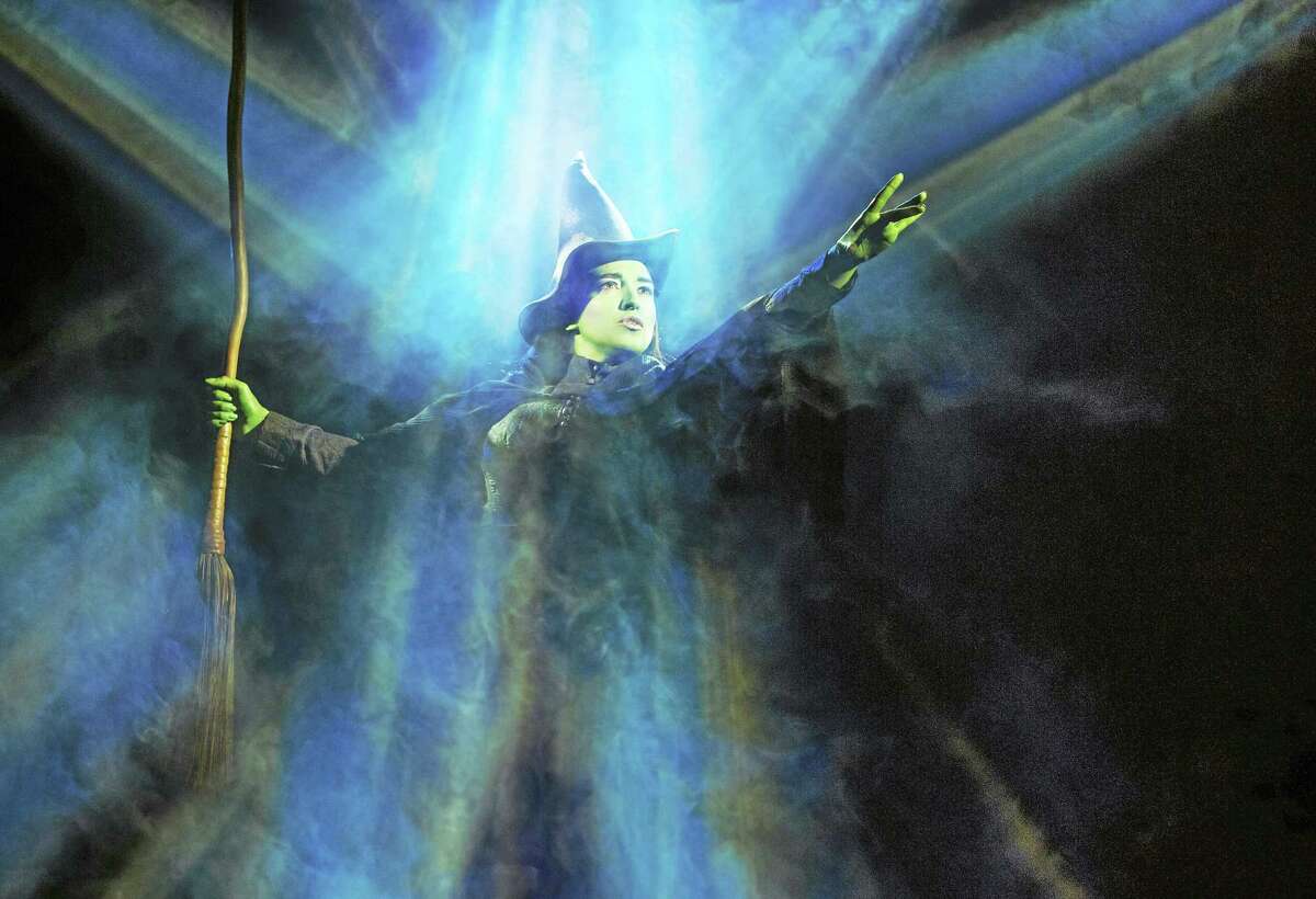 Jessica Vosk as Elphaba performs the number “Defying Gravity.”