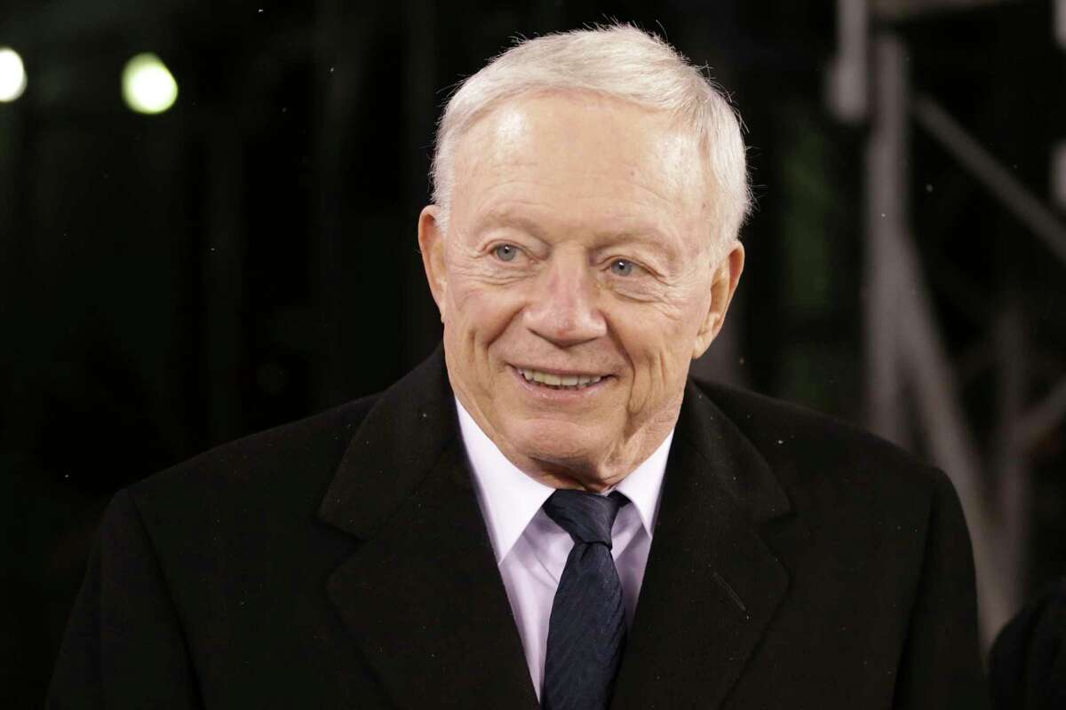 FILE - This Dec. 11, 2016 file photo shows Dallas Cowboys owner Jerry Jones at MetLife Stadium before an NFL football game against the New York Giants in East Rutherford, N.J. Jones reiterated his belief that star running back Ezekiel Elliott wasnÂ?’t guilty of domestic violence in a case the NFL has been investigating for a year. Jones said Sunday, July 23, 2017 on the eve of the opening of training camp that ElliottÂ?’s case was Â?“not even an issue over he said-she said.Â?” (AP Photo/Seth Wenig, file)