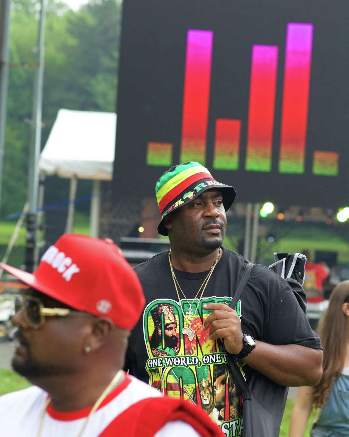 Andre Davis from Danbury scopes out a good spot on the lawn at the Sixth Annual Westside Reggae Festival that took place on Sunday, July 23rd, 2017, at Ives Concert Park in Danbury, CT.