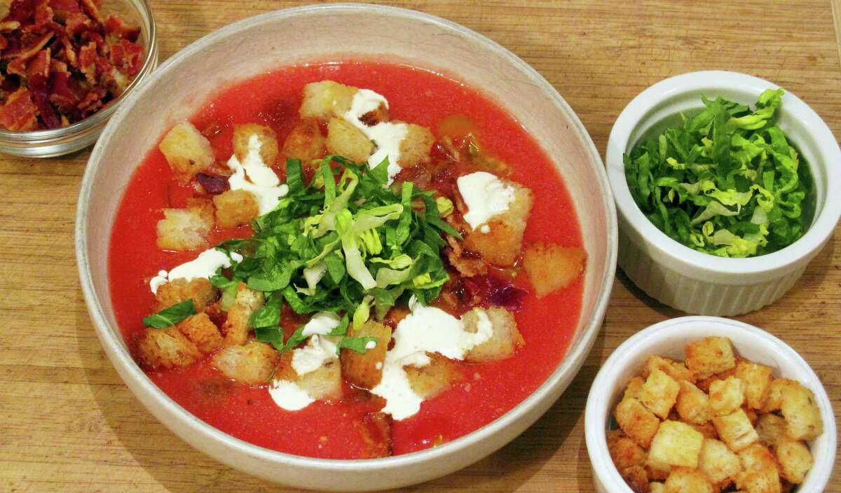 Chilled BLT soup, where the tomatoes are the stars.