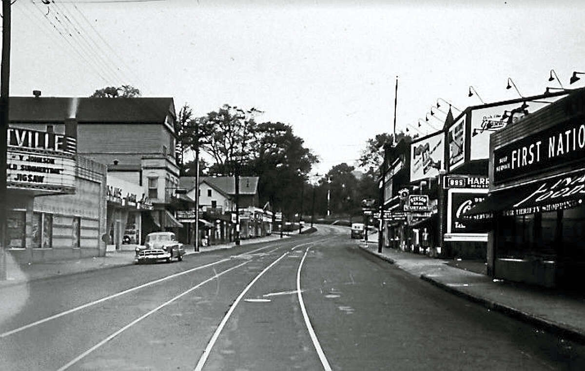The Westville Theater is seen in this 1949 photo of Whalley Avenue
