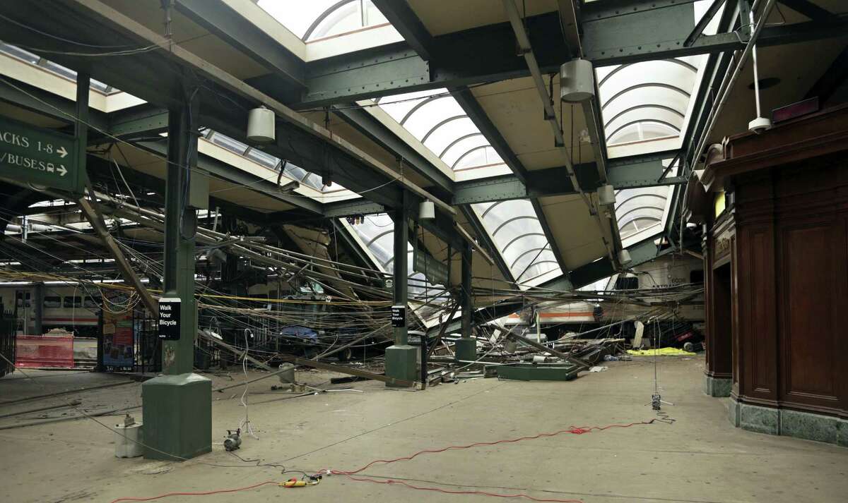 This Oct. 1, 2016, file photo provided by the National Transportation Safety Board shows damage done to the Hoboken Terminal in Hoboken, N.J., after a commuter train crash that killed one person and injured more than 100 others. Lawmakers investigating September’s deadly New Jersey Transit train crash could finally get a chance to question top agency officials who skipped out on an oversight hearing last month. NJ Transit says new executive director Steve Santoro and other key leaders will testify before the legislative committee on Friday, Nov. 4, 2016.