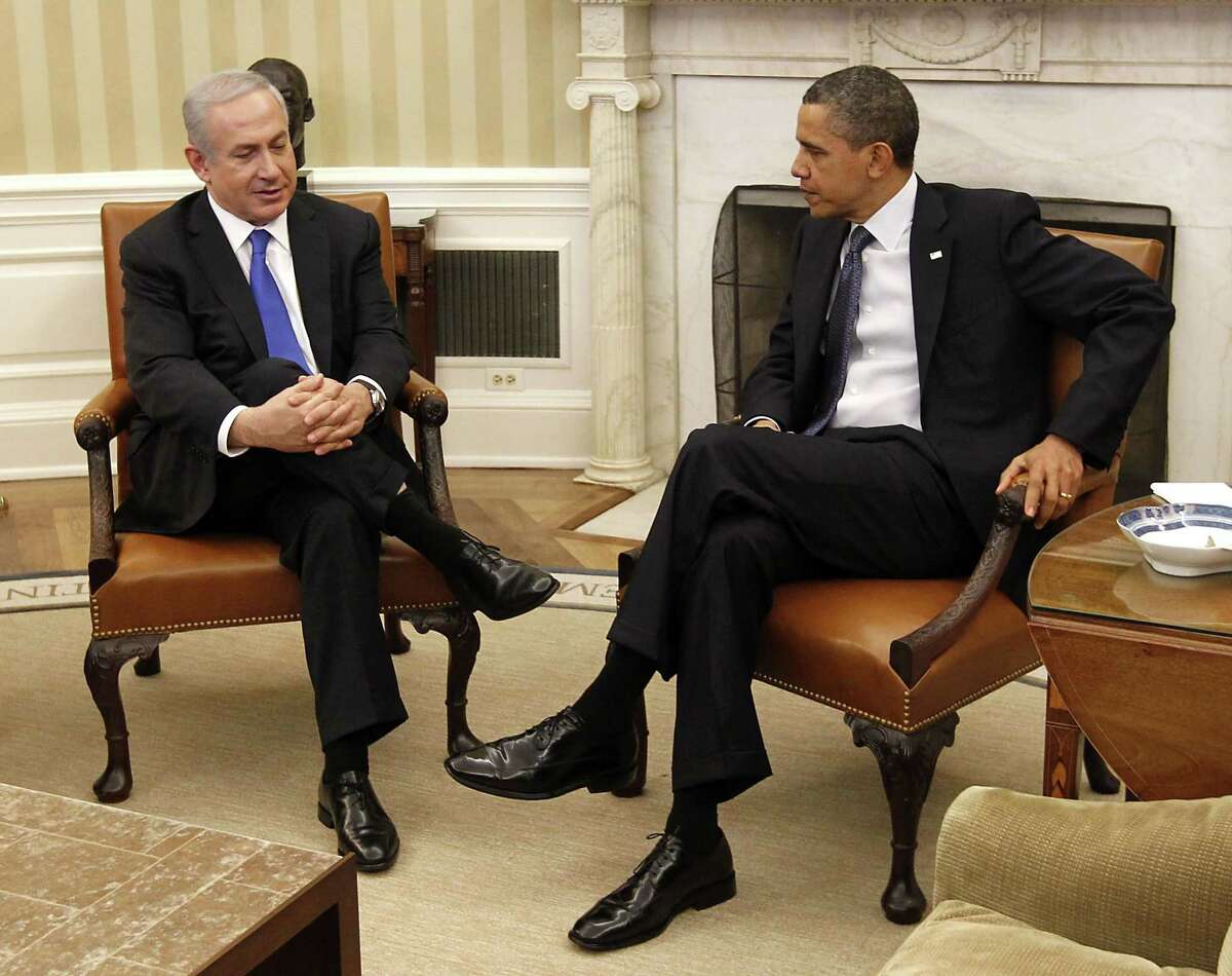Pablo Martinez Monsivais — The Associated Press In this March 5, 2012, photo, President Barack Obama meets with Israeli Prime Minister Benjamin Netanyahu in the Oval Office of the White House in Washington.