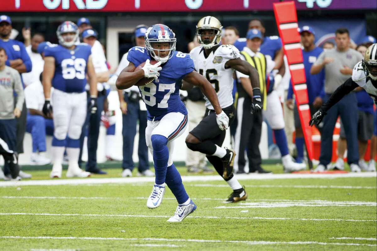 Odell Beckham Jr. reacts to Giants WR Sterling Shepard's non