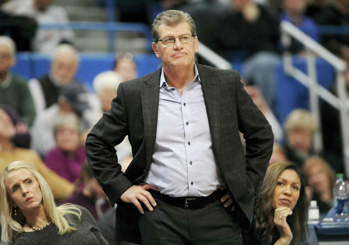 Coach Geno Auriemma and the UConn women’s basketball team will take on No. 14 Texas on Sunday.