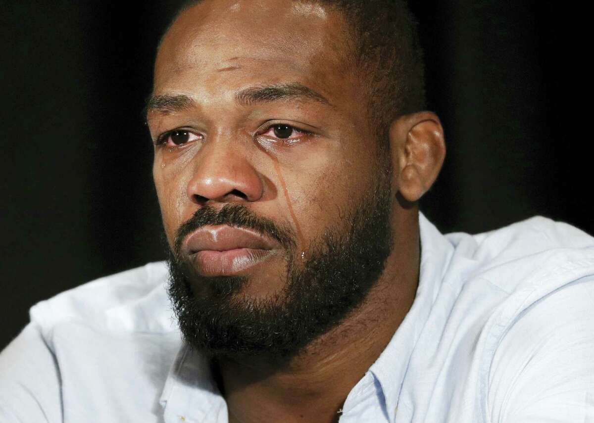 Mixed martial arts fighter Jon Jones speaks during a news conference Thursday in Las Vegas. Jones was scheduled to fight Daniel Cormier at UFC 200 but was pulled from the event because of a potential violation of the UFC’s anti-doping policy.