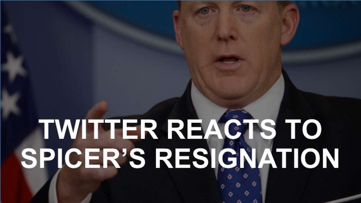 Click on to see how Twitter coped with news of Sean Spicer's resignation as White House Press Secretary.