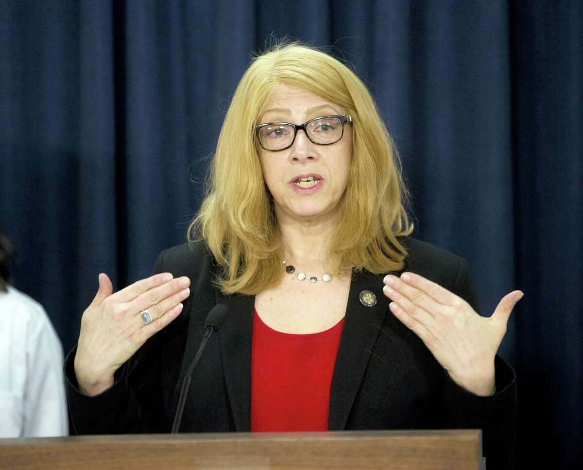 Assemblymember Linda Rosenthal, D-Manhattan, talks about her bill to ban the declawing of cats during a news conference on Tuesday, May 17, 2016, in Albany, N.Y.