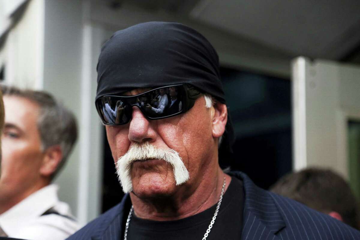 Hulk Hogan, whose given name is Terry Bollea walks out of the courthouse on March 18, 2016 in St. Petersburg, Fla. Bollea was awarded $115 million in damages in his lawsuit against the gossip website Gawker on Friday.