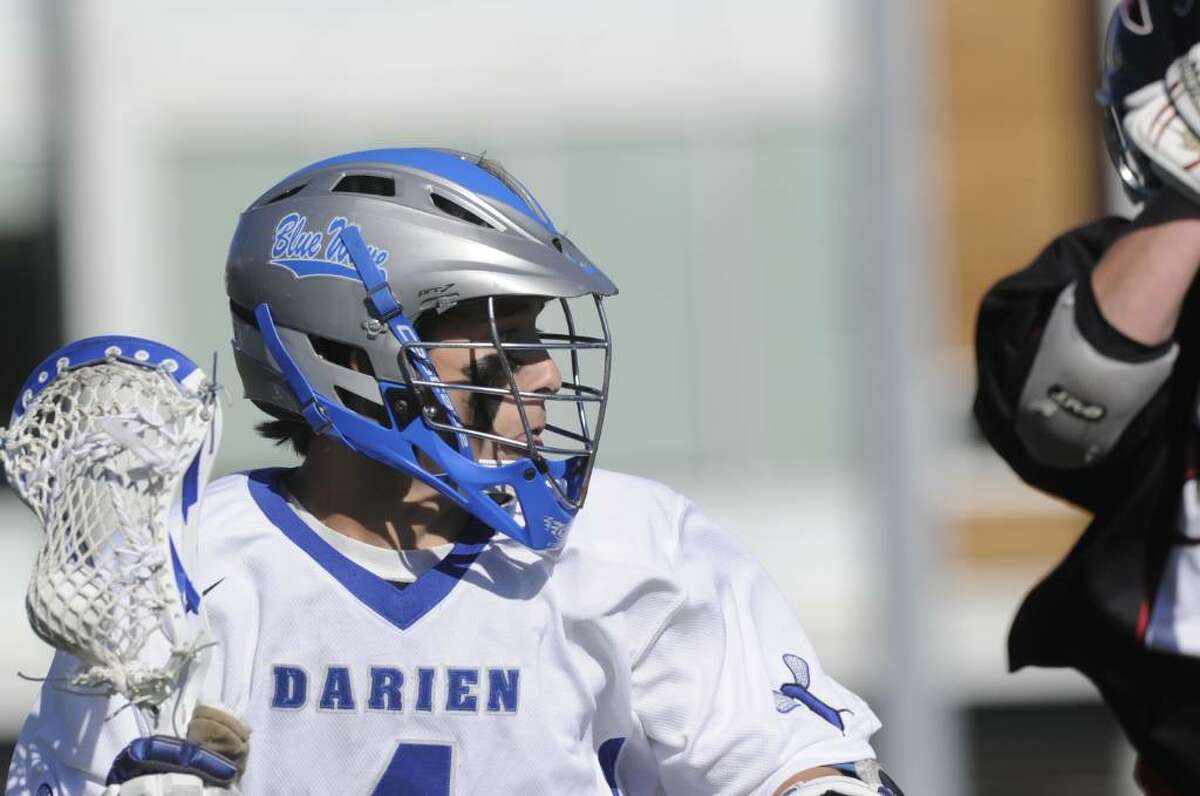 Darien's Case Matheis as Darien High School faces New Canaan High in the Class M State Semifinals at Roger Ludlowe in Fairfield Tuesday June 8, 2010. Darien won 5-4 in double overtime.