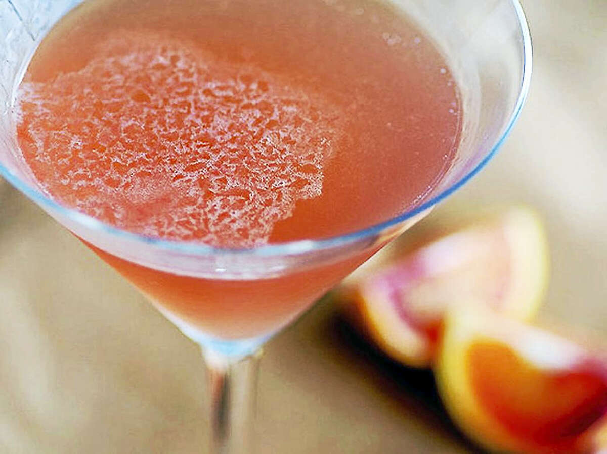 Blood orange juice adds a tangy bite to this refreshing cocktail.