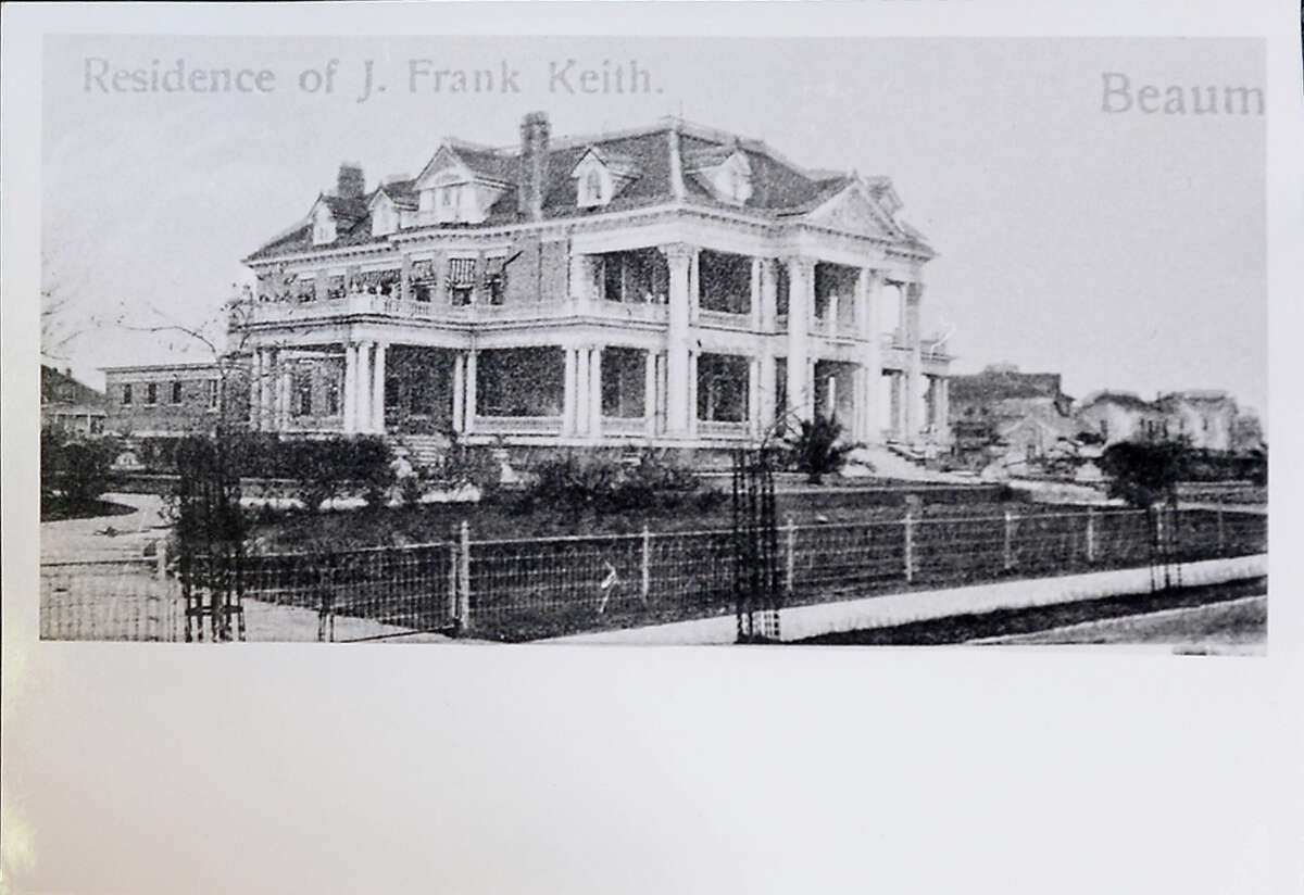 The J. Frank Keith House, which was the mansion lived in by the Keith family, who were the owners of the pre-Spindletop established Keith Lumber Company, was located in the 2200 block of Calder Avenue in Beaumont. Among its many amenities was the first residential swimming pool in Beaumont and its parlor held performances by a local theater ensemble. The home was demolished in 1949. Photo courtesy of Tyrrell Historical Library, (Beaumont, Texas) the Gilbert Papers, MS 159