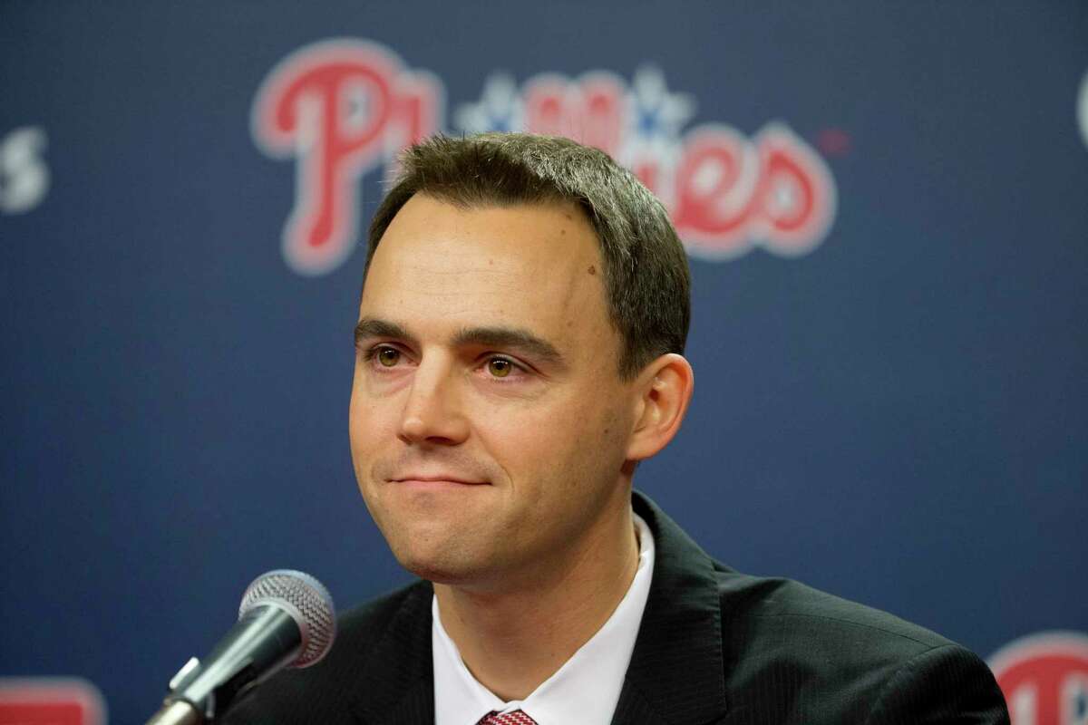 The Phillies introduced general manager and vice president Matt Klentak during a news conference Monday in Philadelphia.