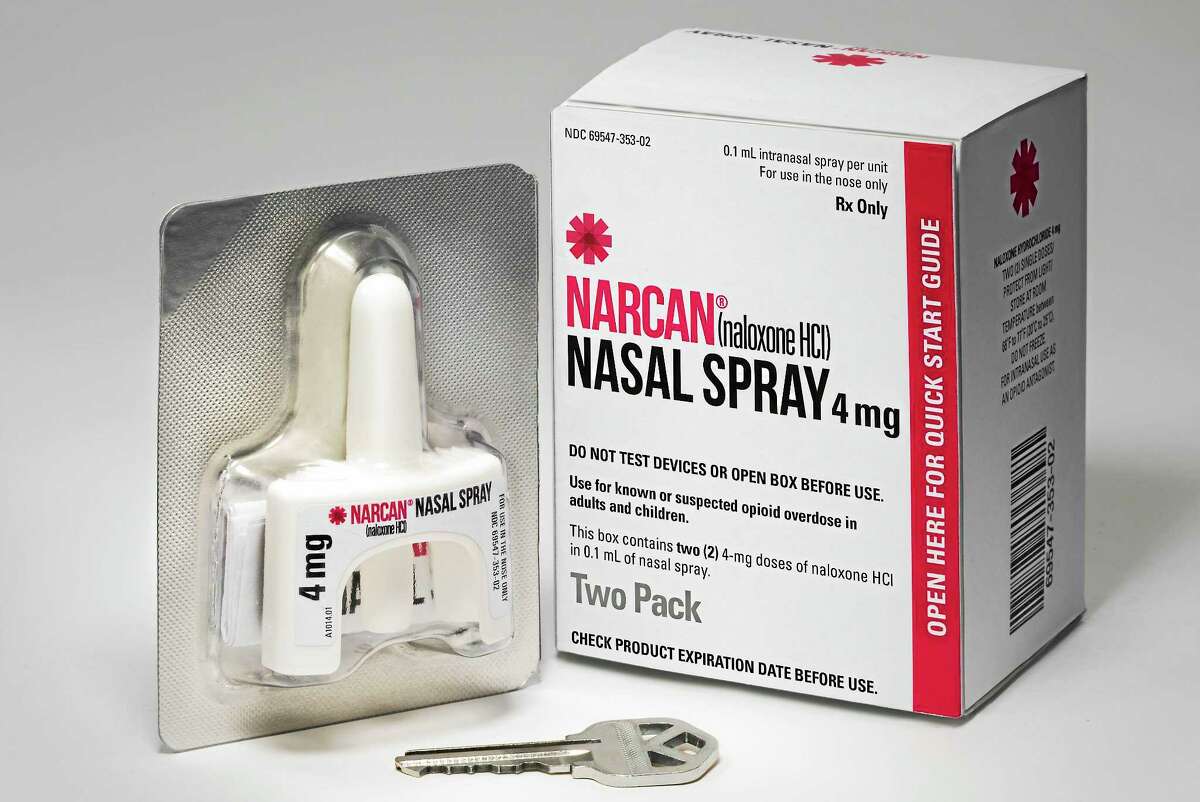 The newly FDA-approved Narcan nasal spray.