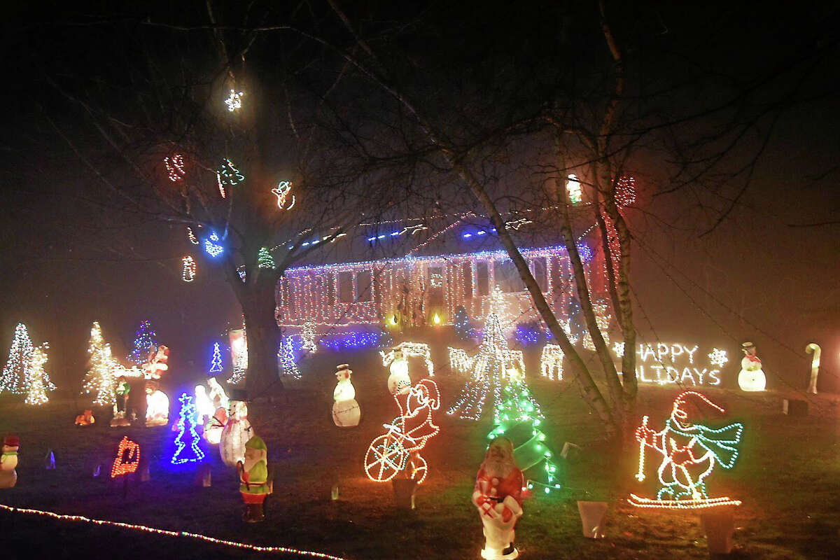 Joe’s Amazing Lights at the Petrowski house located at 163 Valley Shores Drive in Guilford. The light show raises money for the Make-A-Wish-Foundation.