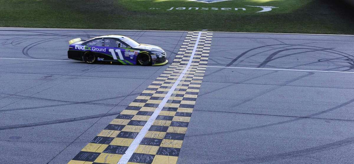 Denny Hamlin won the NASCAR Sprint Cup Series race at Chicagoland Speedway on Sunday.