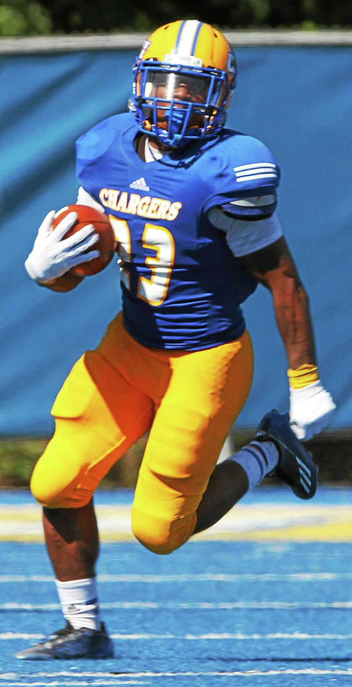 Hillhouse grad Andre Anderson is having a fantastic junior season for New Haven, which plays for the Northeast-10 Conference title on Saturday.