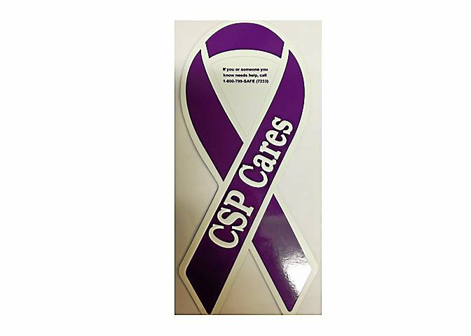 State troopers display ribbons to raise domestic violence awareness