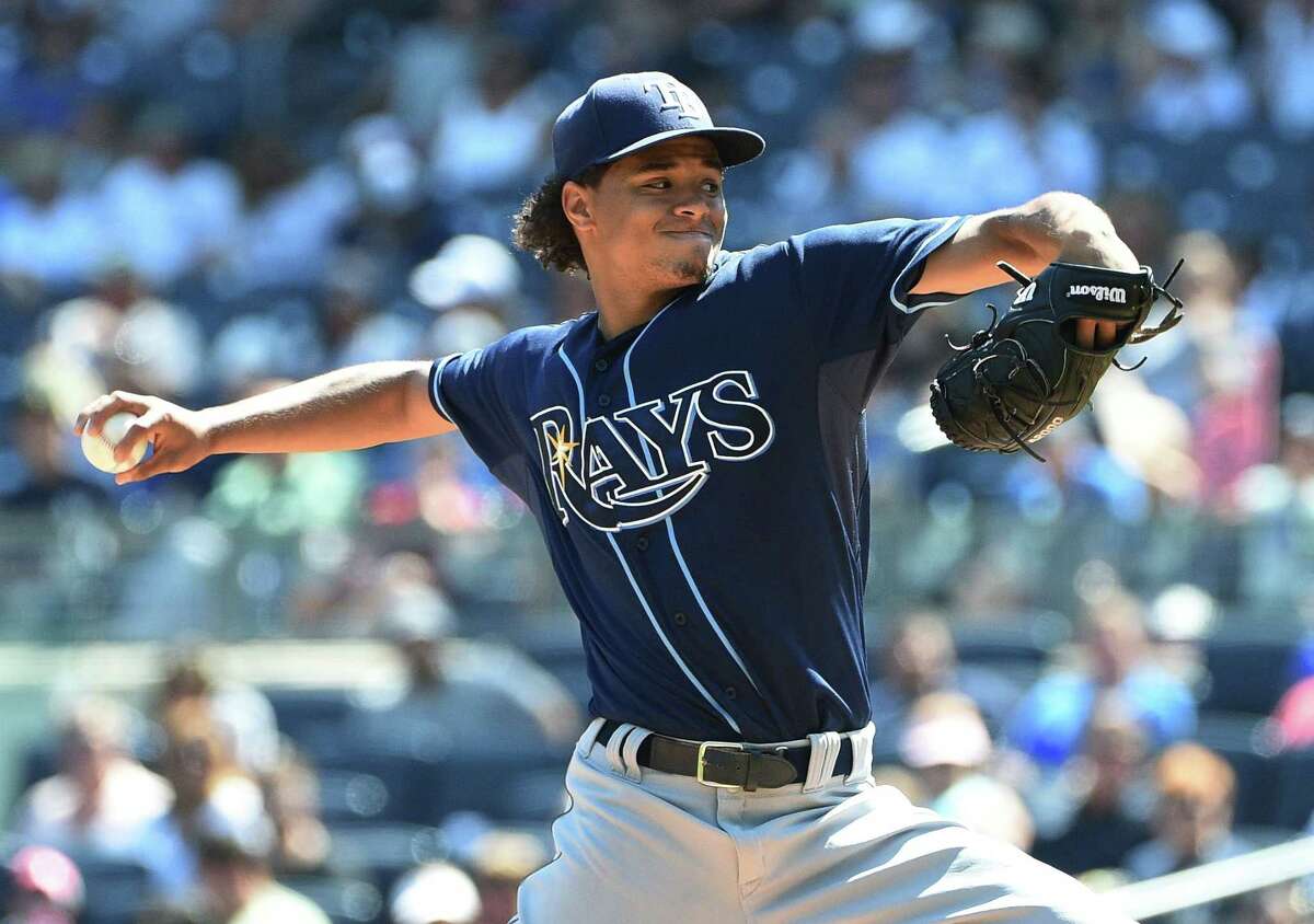 Chris Archer of the Tampa Bay Rays pitches during the first inning of