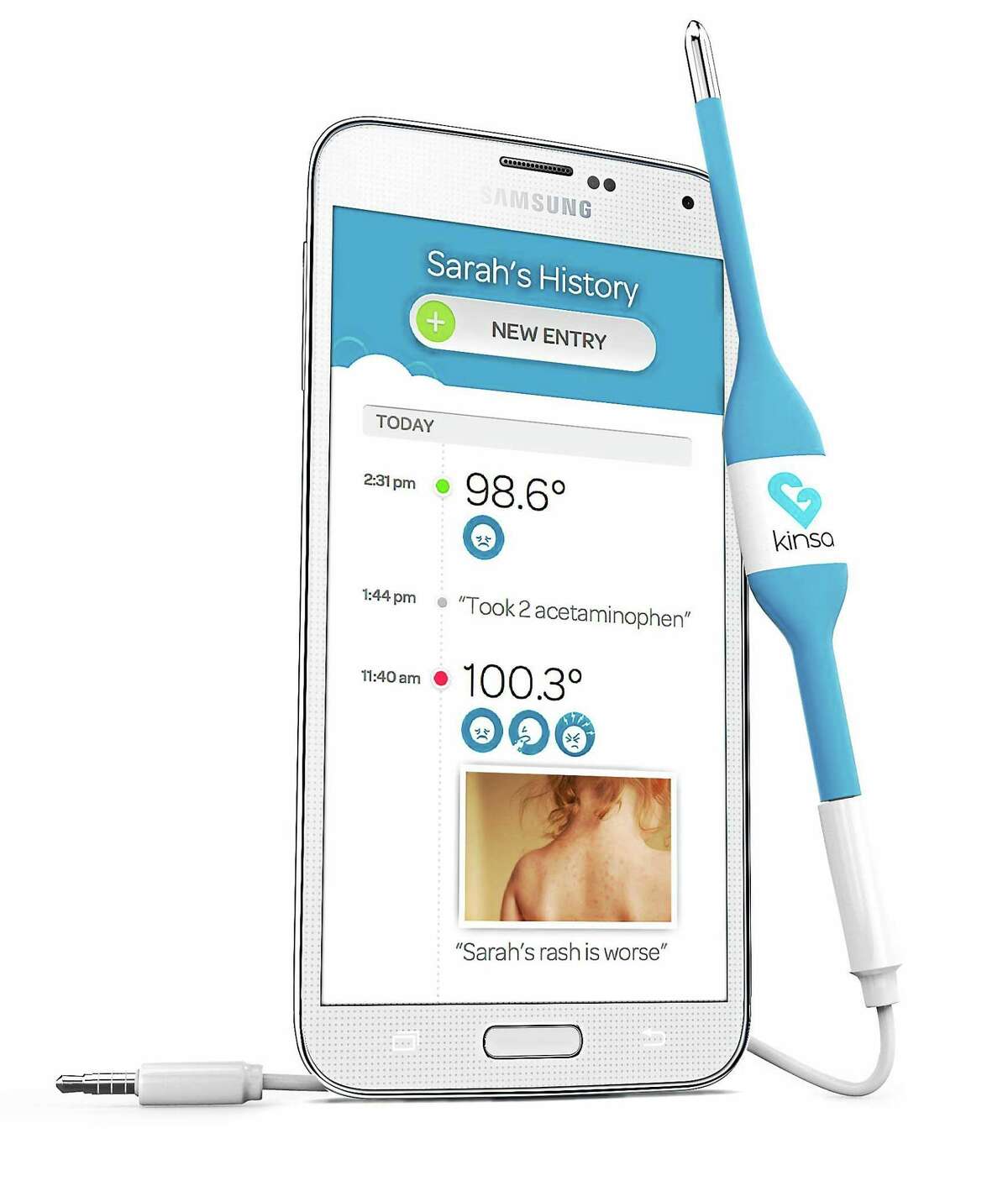 Kinsa smart thermometer records your temp, symptoms on its phone app