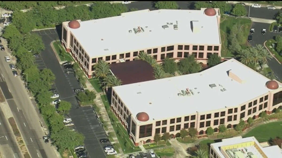This aerial view shows a Southern California social services center in San Bernardino, Calif., where authorities said multiple people were shot Wednesday, Dec. 2, 2015.