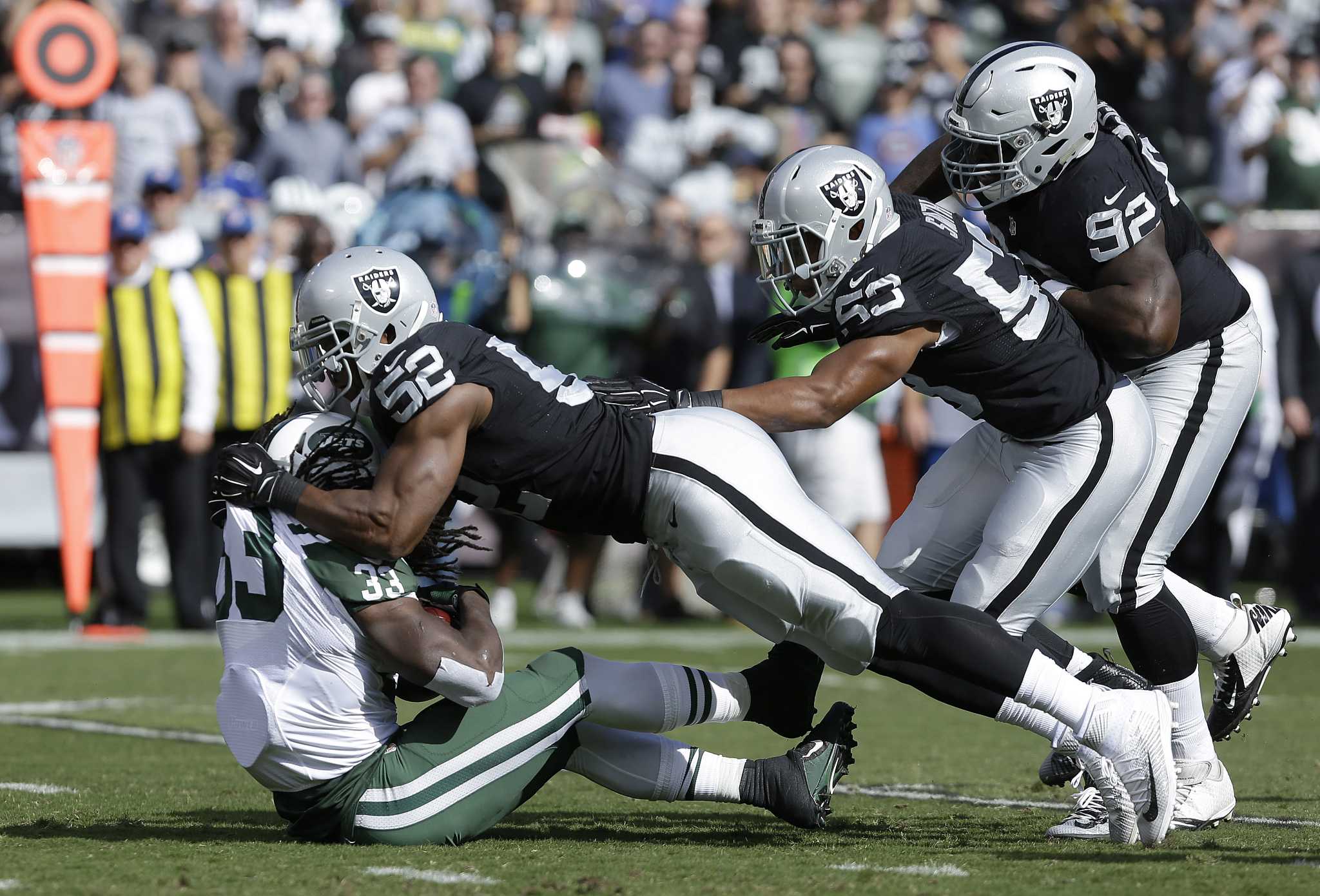 Taiwan Jones Breaks Multiple Tackles & Scores a TD!, Jets vs. Raiders