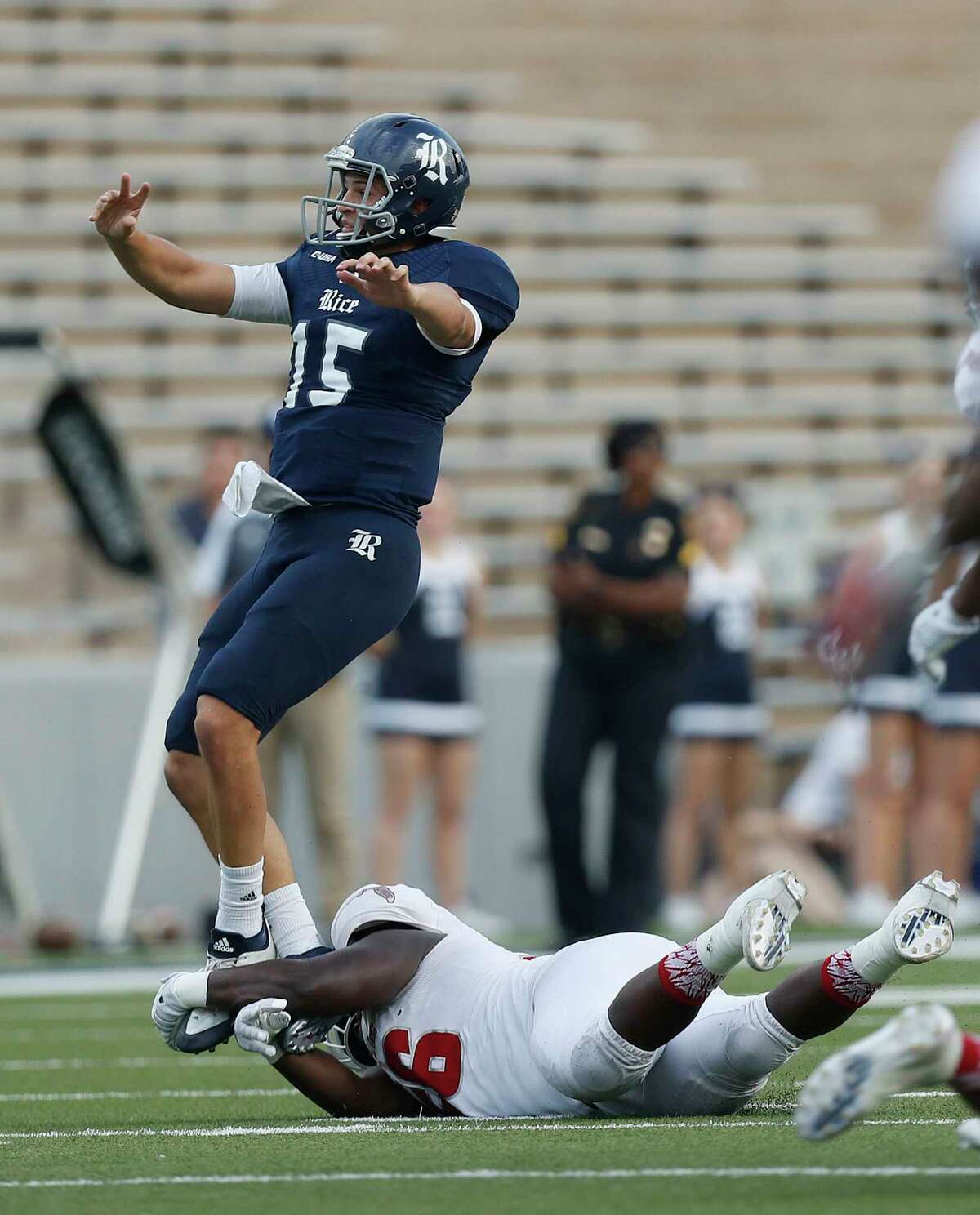 Redshirt sophomores J.T. Granato, above, and Jackson Tyner are the most experienced of the quarterbacks who will compete for the starting job at Rice.
