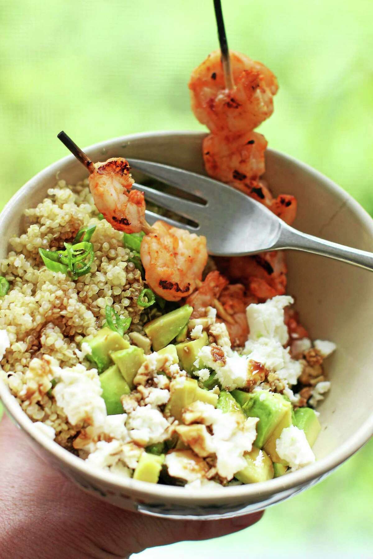 Enjoy summer breeze and Quinoa Shrimp Salad With Avocado