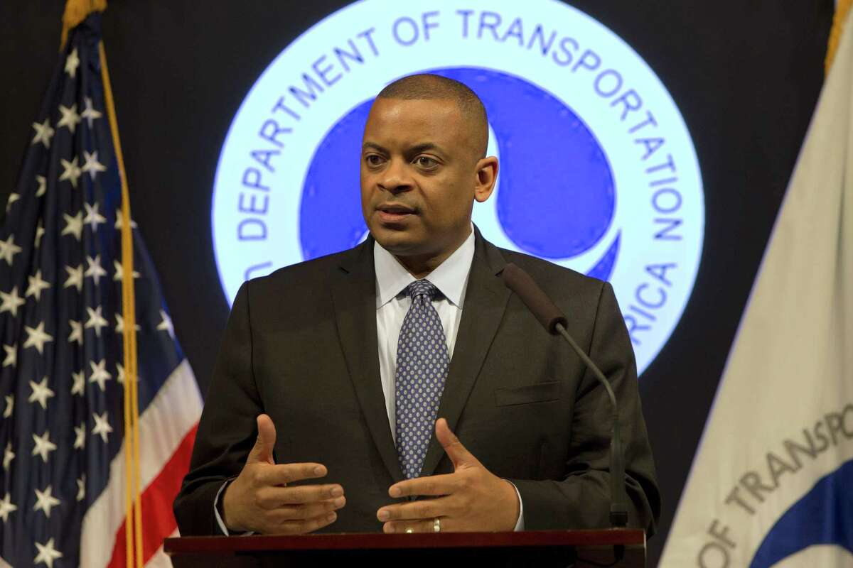 Transportation Secretary Anthony Foxx speaks about the Takata air bag inflator recall, Tuesday, May 19, 2015, at the Transportation Department in Washington. Air bag maker Takata Corp. has agreed to declare 33.8 million of its inflator mechanisms defective, effectively doubling the number of cars and trucks that have been recalled in the U.S. so far. (AP Photo/Jacquelyn Martin)