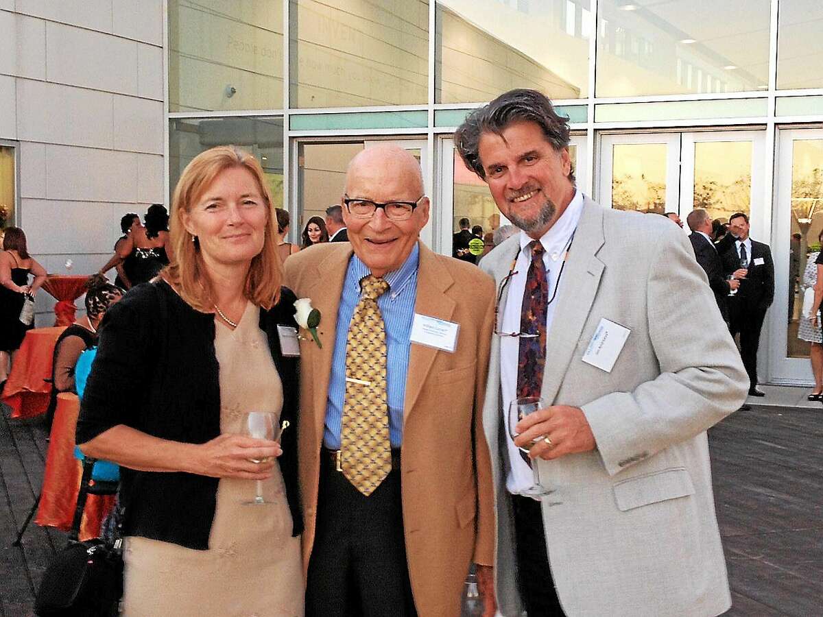 Margie Andreassi, Elm Shakespeare managing director; her father, Bill Curran, a founding director of the company and longtime president of the board; and Jim Andreassi, Elm Shakespeare founding artistic director.
