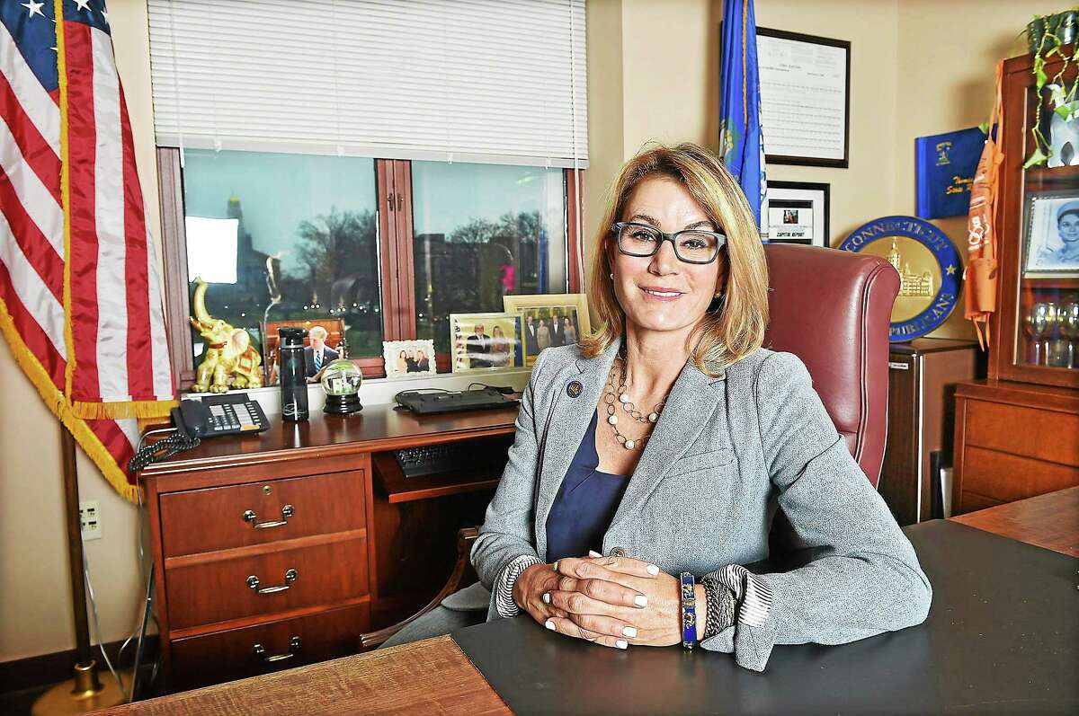 Republican Minority House Leader Themis Klarides photographed in her office at the Legislative Office Building in Hartford on December 23, 2014.