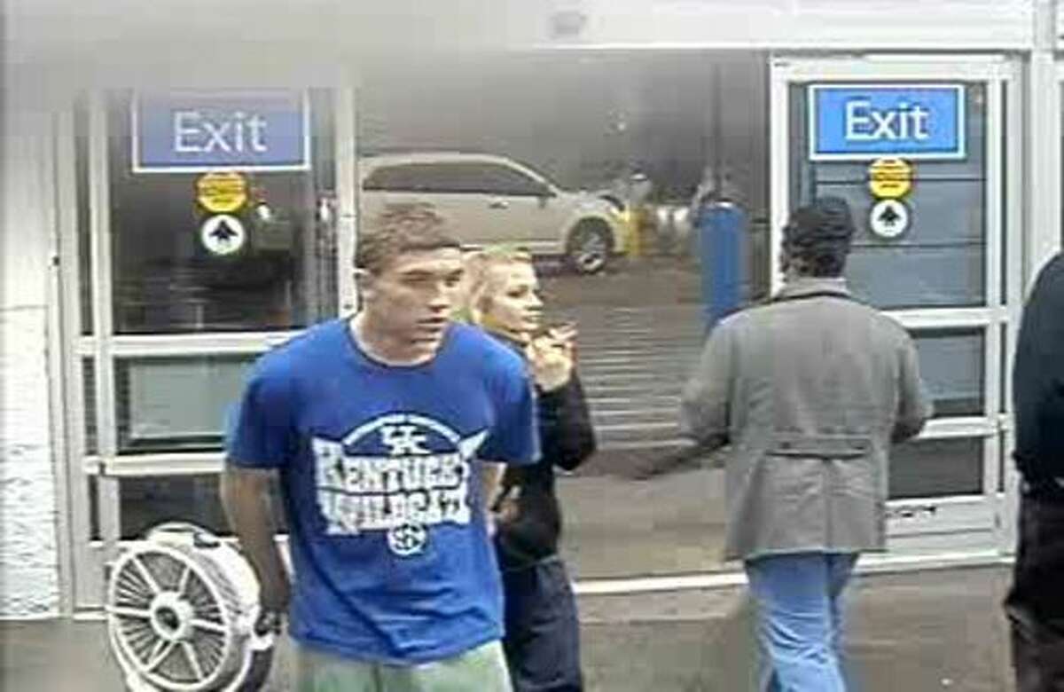 In this January 2015 photo made from surveillance video and released by the Grayson County Sheriff’s Office in Kentucky, 18-year-old Dalton Hayes and 13-year-old Cheyenne Phillips walk into a South Carolina Wal-Mart. Authorities are looking for the teenage couple from central Kentucky who are suspected in a multistate crime spree.