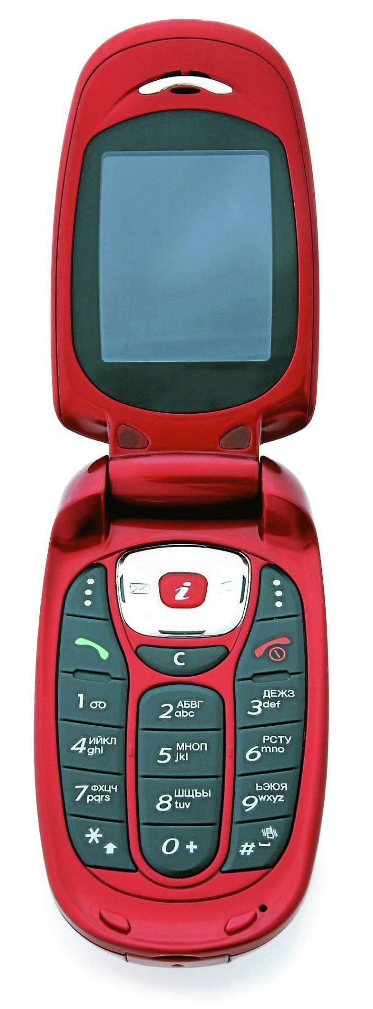 Red cell flip phone.