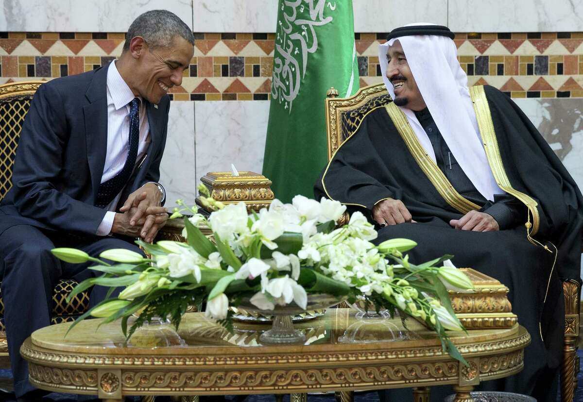 President Barack Obama meets new Saudi Arabian King Salman bin Abdul Aziz in Riyadh, Saudi Arabia, Jan. 27.