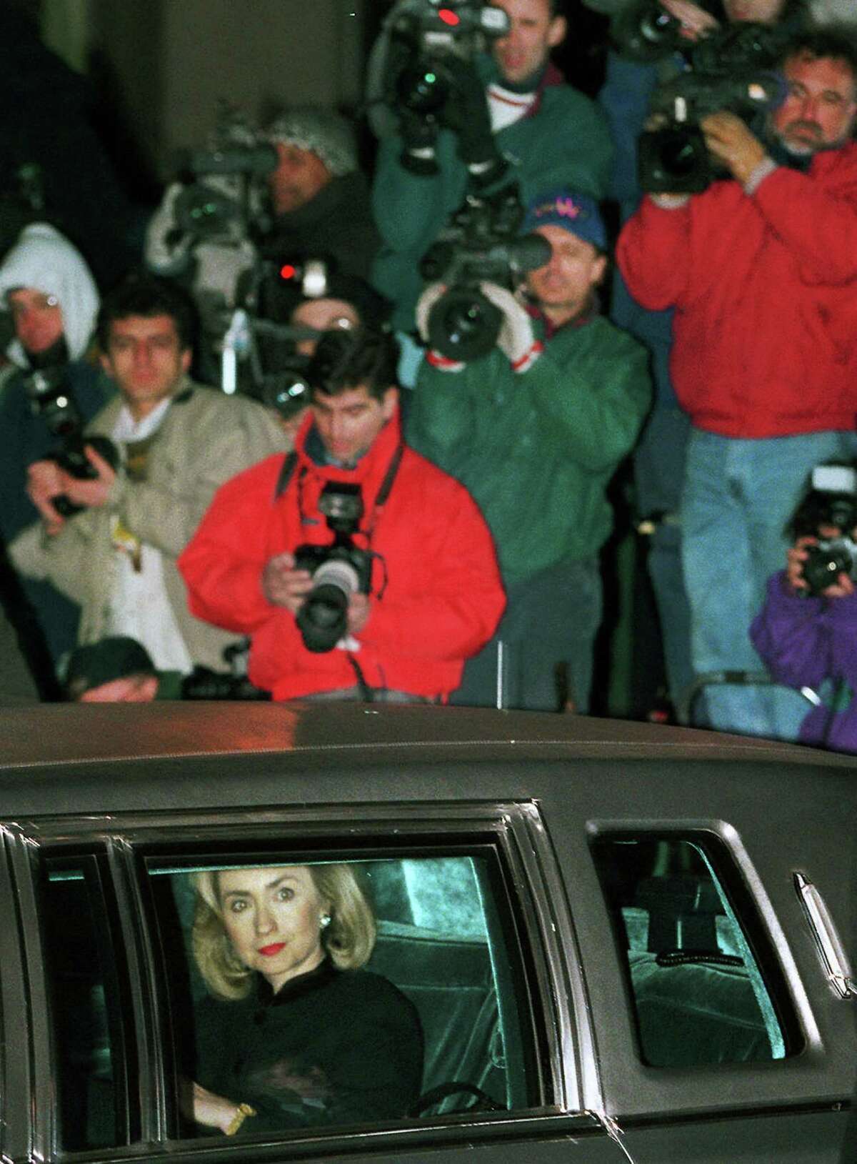FILE - In this Jan. 26, 1996 file photo, then-first lady Hillary Rodham Clinton leaves U.S. District Court in Washington for the White House after testifying about four hours in secret to a grand jury investigating Whitewater. Once again, Hillary Rodham Clinton did it her way, and it could cost her. Clintonís decision to eschew government email and use her own private server as secretary of state is raising questions about secrecy, security and the law _ including whether she might have deleted important messages tapped into her ubiquitous Blackberry instead of preserving them for public scrutiny and history. At the least, the controversy is a bump on her unprecedented path from first lady to presumed presidential contender. (AP Photo/Mark Wilson, File)