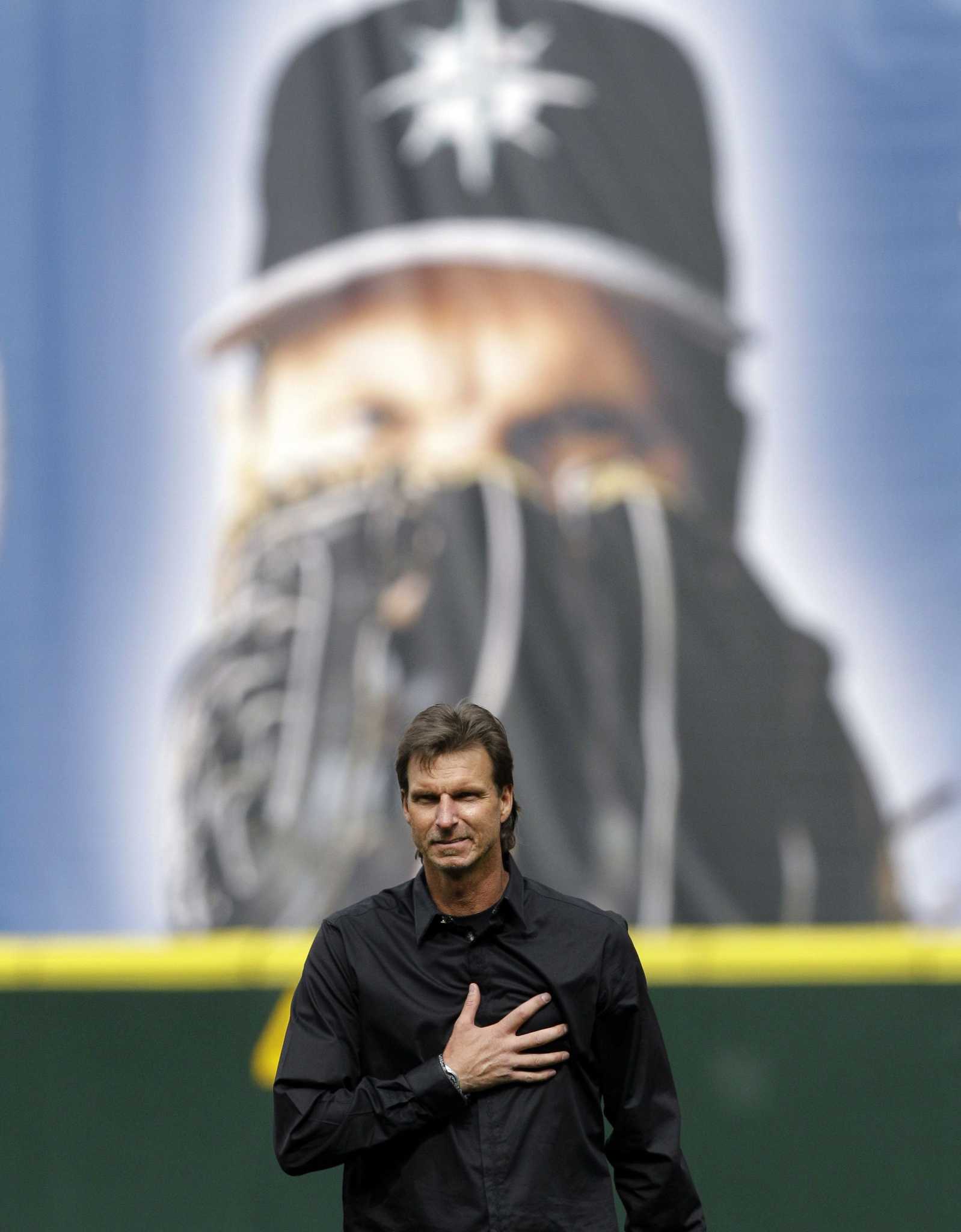 FILE - In this Nov. 3, 2001, file photo, Arizona Diamondbacks pitcher Randy  Johnson throws against the New York Yankees in the first inning of Game 6  of baseball's World Series at