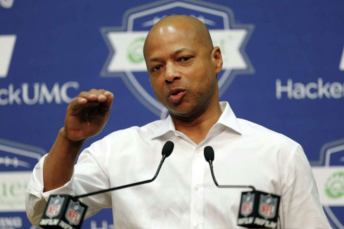 New York Giants general manager Jerry Reese speaks during a news conference on Thursday in East Rutherford, N.J.