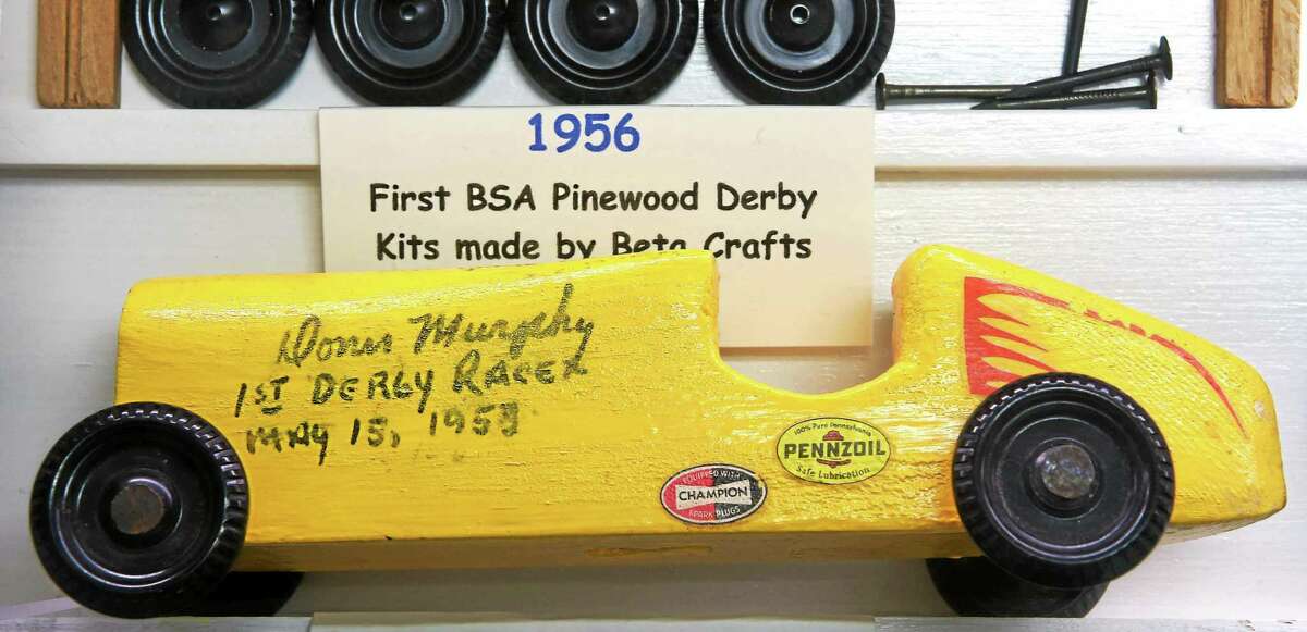 An early 1950s Pinewood Derby car autographed by the creator of the Pinewood Derby, Donn Murphy.