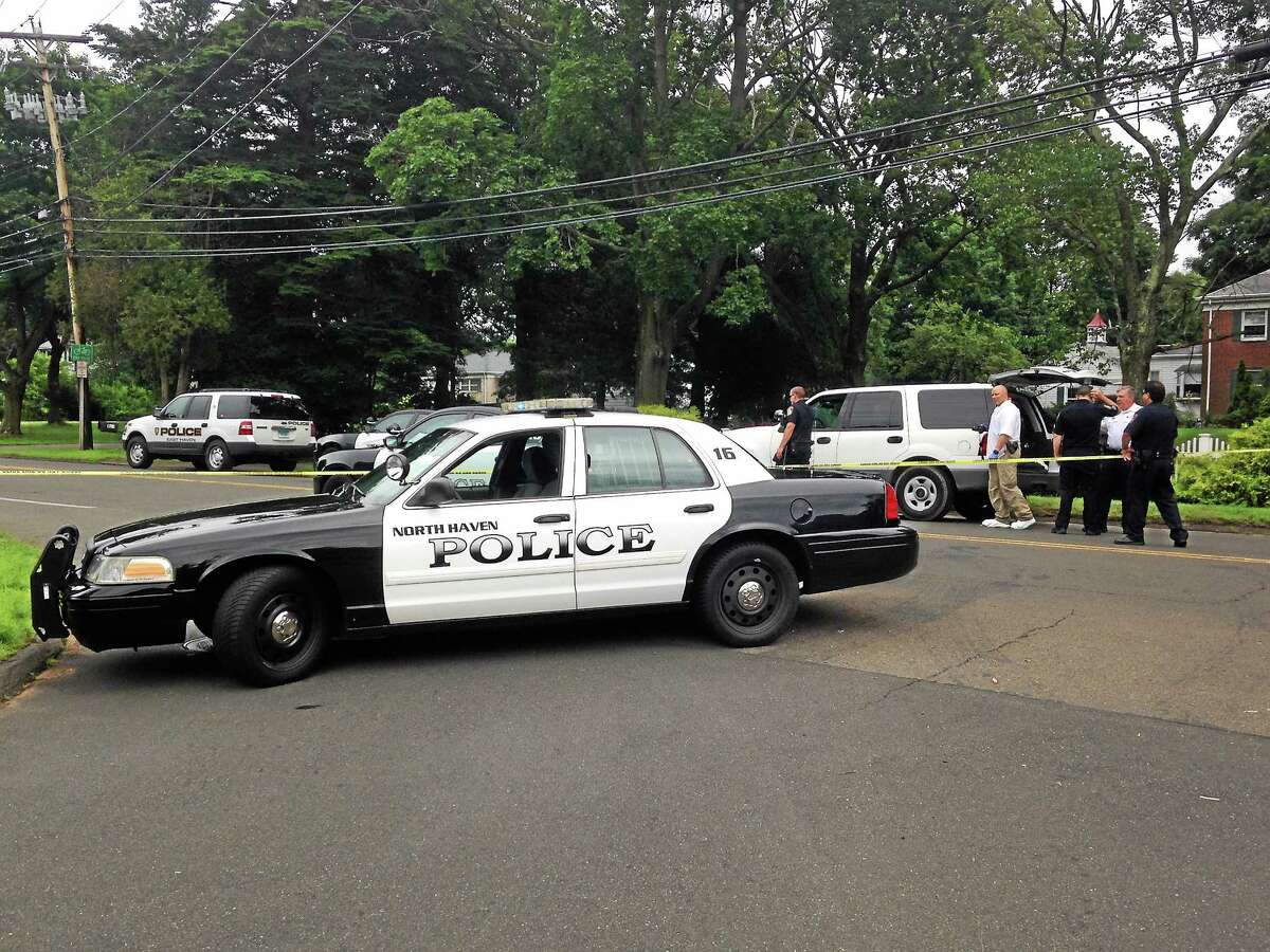 North Haven Police investigate a fatal accident on Middletown Avenue on July 16.