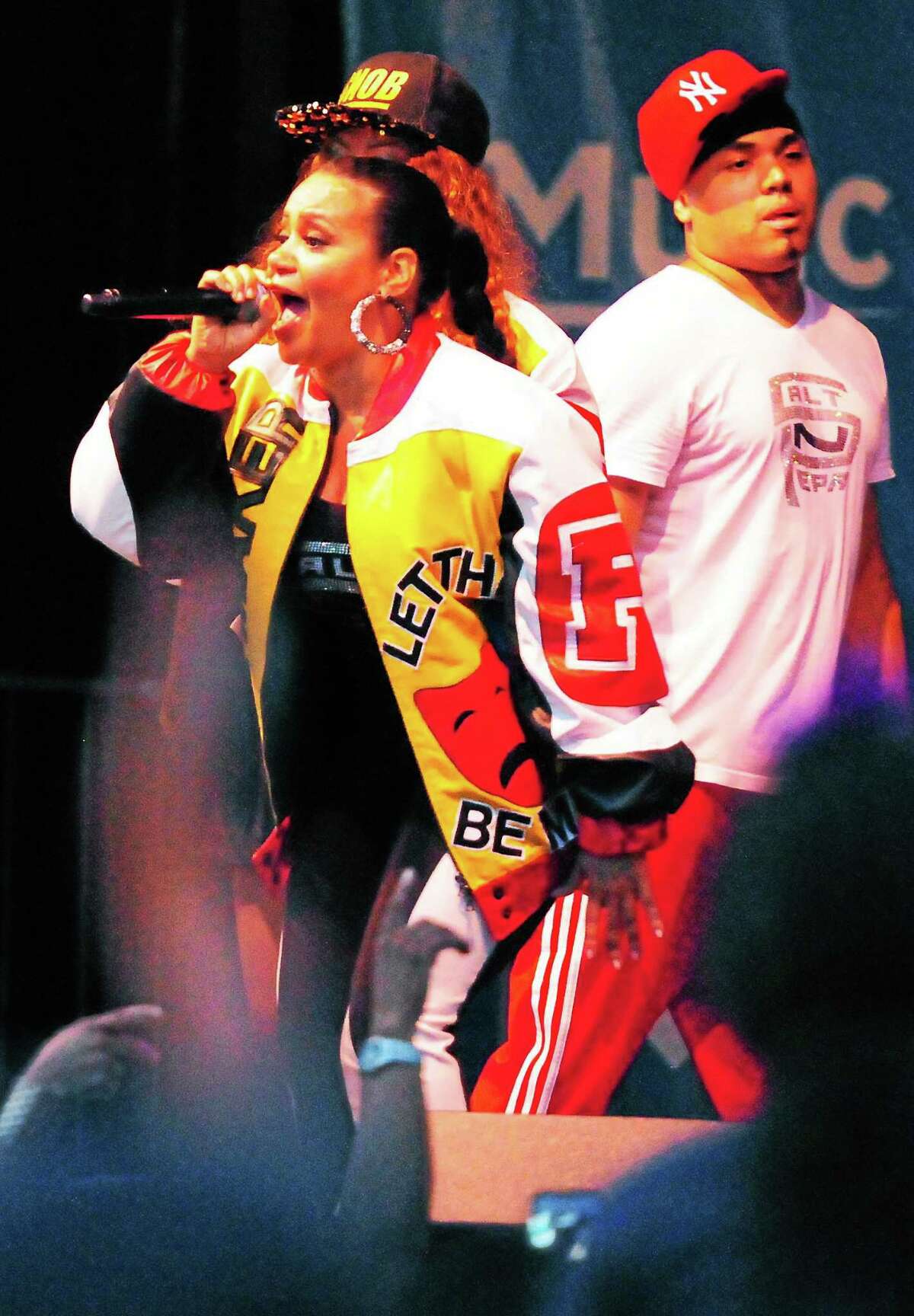 Crowds filled the New Haven Green Saturday night to see hip-hop artists Salt-N-Pepa perform as part of the Music on the Green concert series.