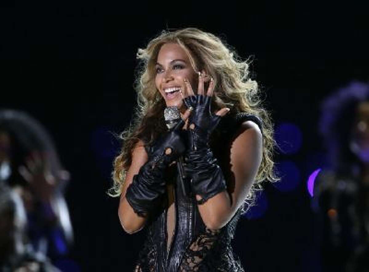 In this Feb. 3, 2013 photo, Beyonce performs during the halftime show of the NFL Super Bowl XLVII football game between the San Francisco 49ers and the Baltimore Ravens, in New Orleans.