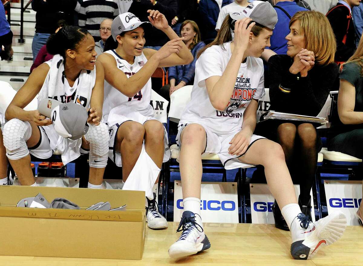 UConn sophomores Breanna Stewart, second from right, and Moriah Jefferson, left, are looking for their second national title in two years.