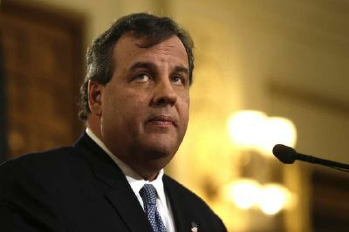 his photo taken Jan. 14, 2014, shows New Jersey Gov. Chris Christie delivering his State Of The State address at the Statehouse in Trenton, N.J.